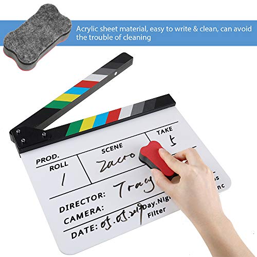 Film Clapboard - with a Magnetic Blackboard Eraser and Two Custom Pens