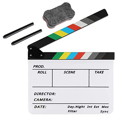 Film Clapboard - with a Magnetic Blackboard Eraser and Two Custom Pens